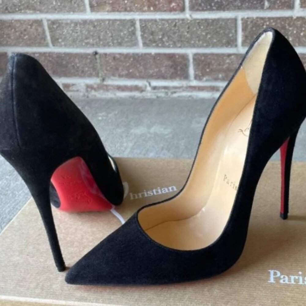 Christian Louboutin So Kate 120 Black Suede Pointed-Toe Pump